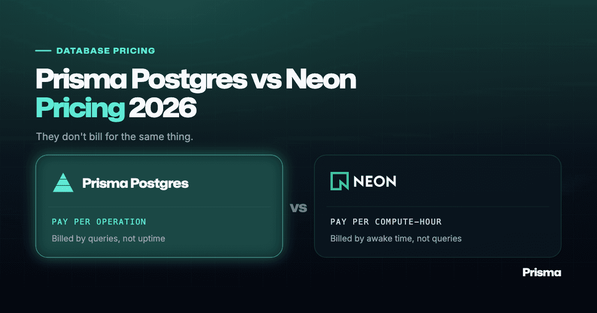 Prisma Postgres vs Neon Pricing 2026