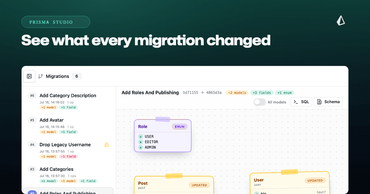 Prisma Studio Migrations View: See Your Migration History