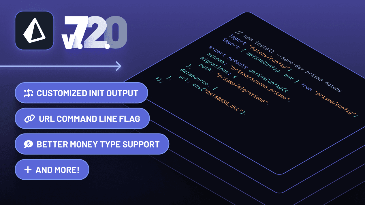 Prisma ORM 7.2.0 Released: CLI Improvements, Bug Fixes & Better Configs