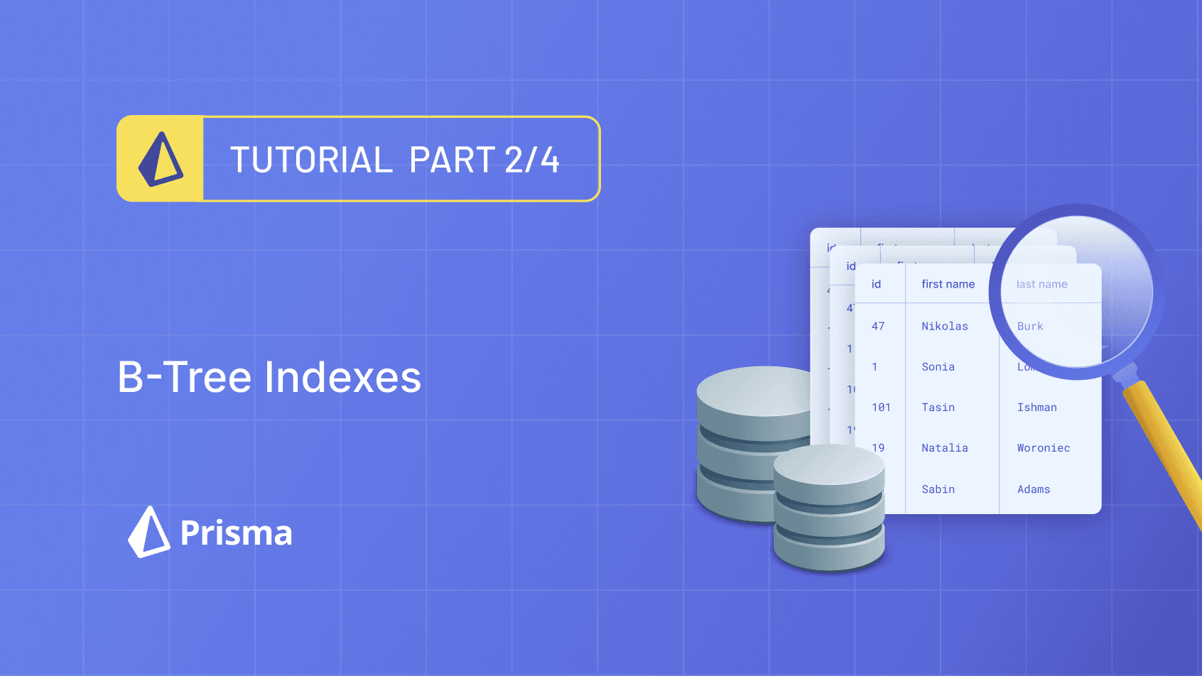 Improving query performance with database indexes using Prisma: B-tree indexes